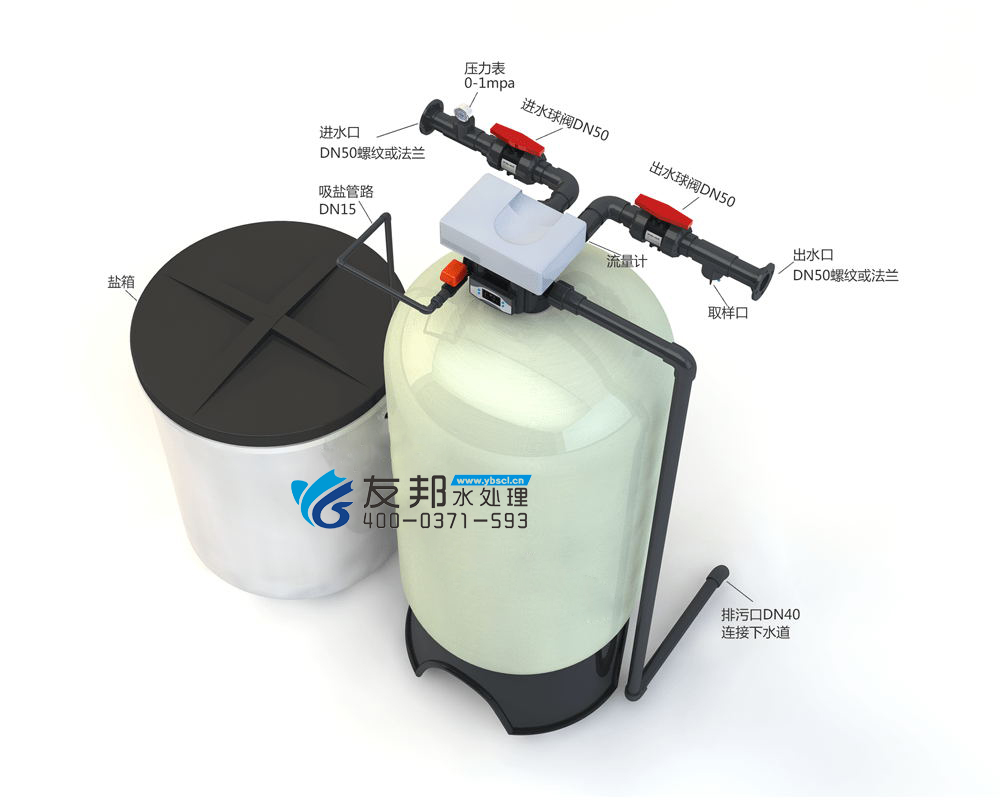 15T/H(每小時出水15噸)全自動軟化水設(shè)備